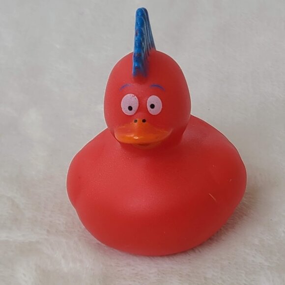 Red Rubber Duck Blue Mohawk Cruise Jeep Dicking Duckie Bath Toy - Picture 3 of 8